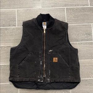 Carhartt Dark Grey Quilt Lined Canvas Vest